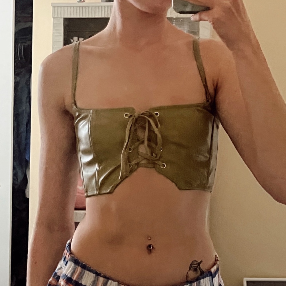 Leather Urban Outfitters Crop Tank